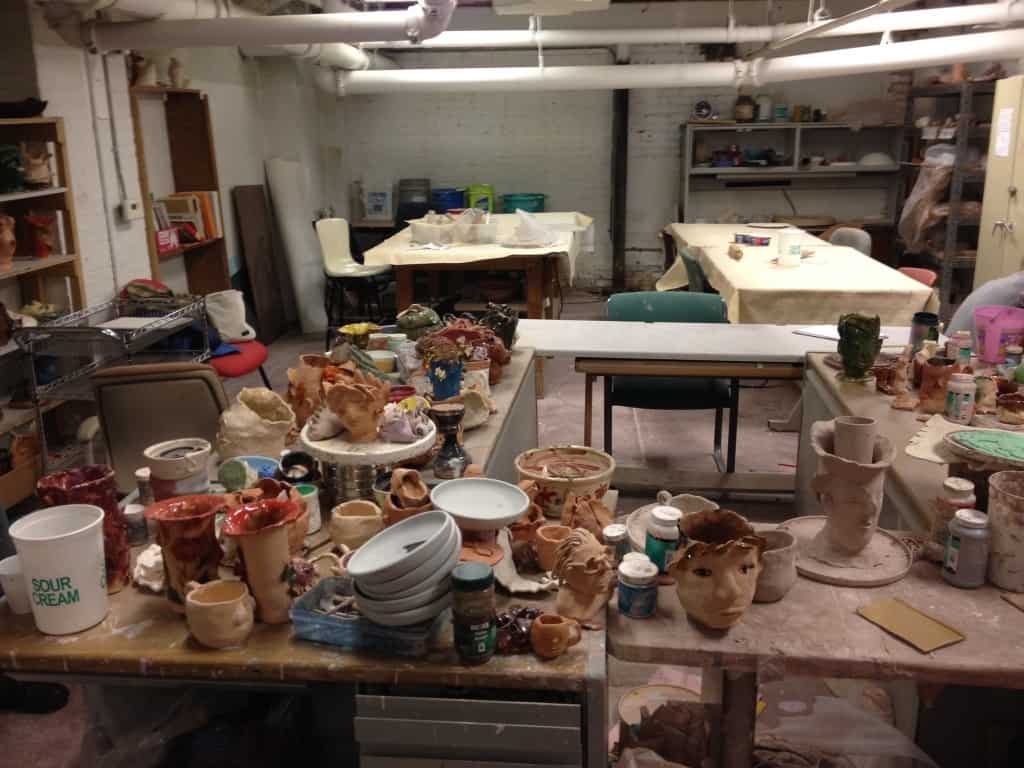 Pottery room at Heartside Gallery and studio