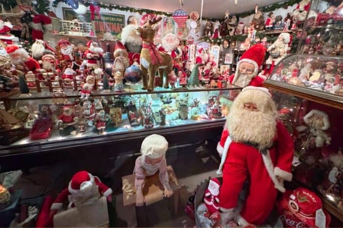 Legendary Lights of Clifton Mill Santa Claus display at Historic Clifton Mill in Ohio