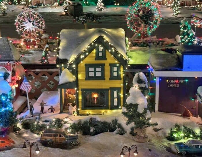 miniature village at Legendary Lights at Historic Clifton Mill in Ohio