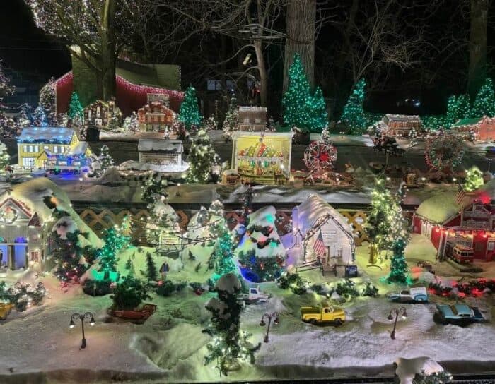 miniature village at Legendary Lights at Historic Clifton Mill in Ohio