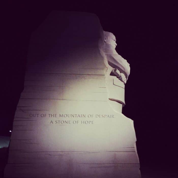 Martin Luther King Jr. Memorial Washington DC at night