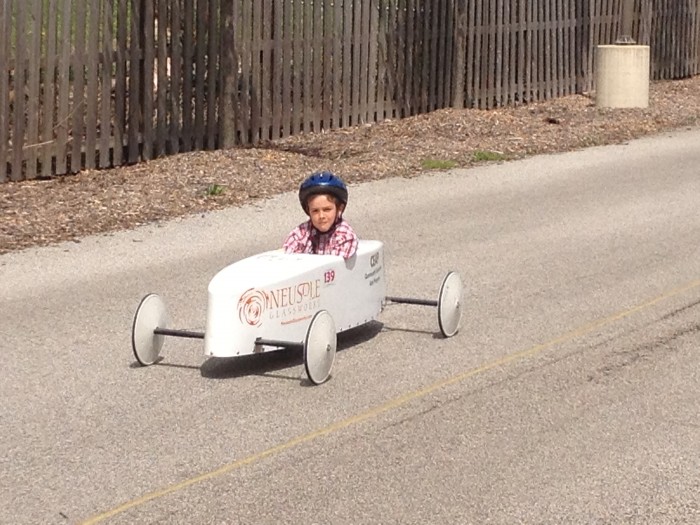 Testing out Soap Box Derby Cars