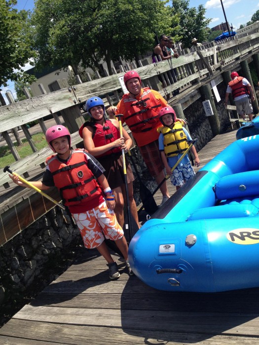 Whitewater rafting downtown South Bend Indiana East Race Waterway