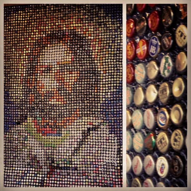 Jesus mural with bottlecaps Art Prize in Grand Rapids, Michigan