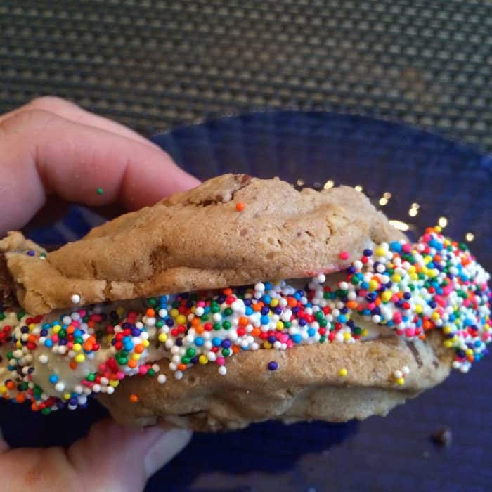 Homemade Ice Cream Sandwiche Recipe with Chick Fil A Chocolate Chunk Cookies