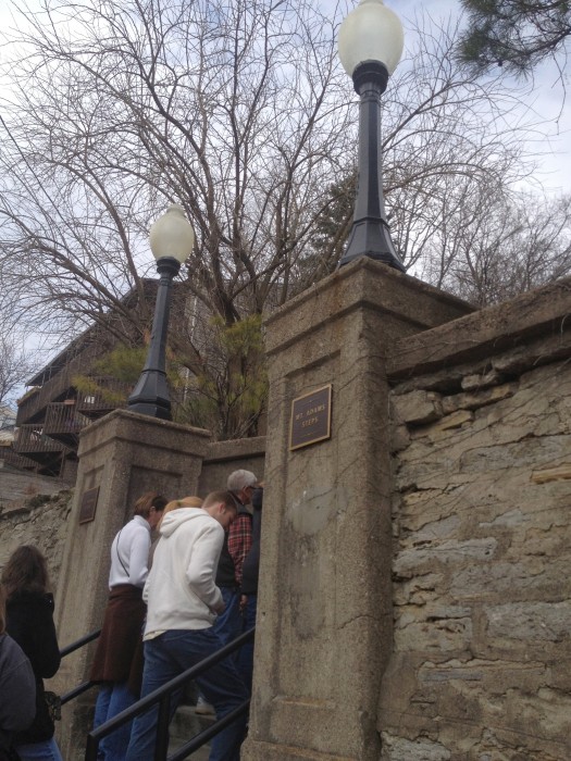 Praying the steps at Holy Cross Immaculata Mt. Adams Cincinnati