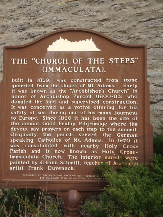 Praying the steps at Holy Cross Immaculata Mt. Adams Cincinnati