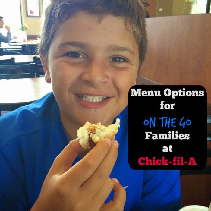Menu Options for On the Go Families at Chick fil A