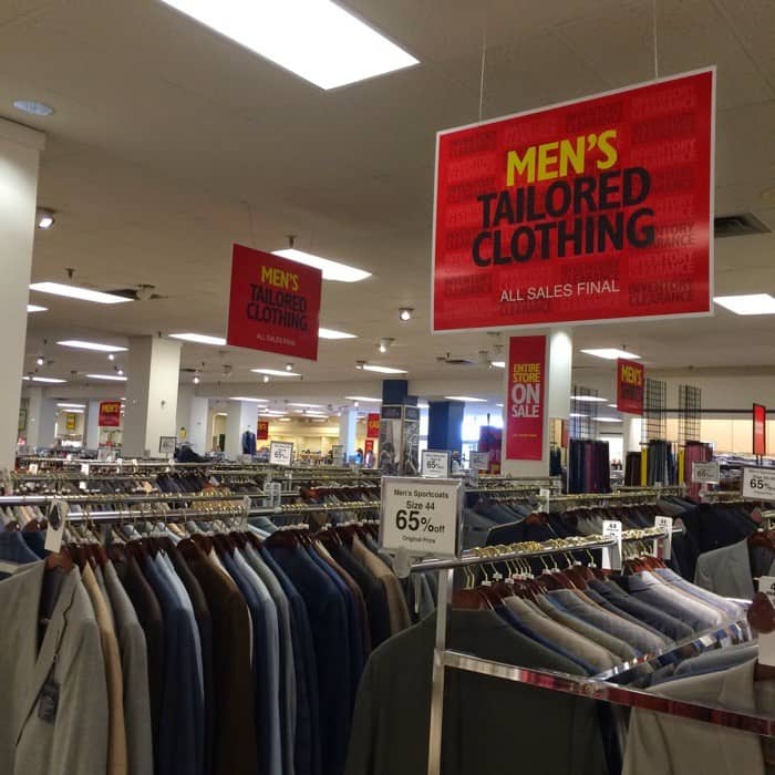 mens suits at Dillard's Clearance Center in Ohio