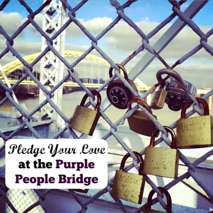 Pledge your love at the Purple People Bridge