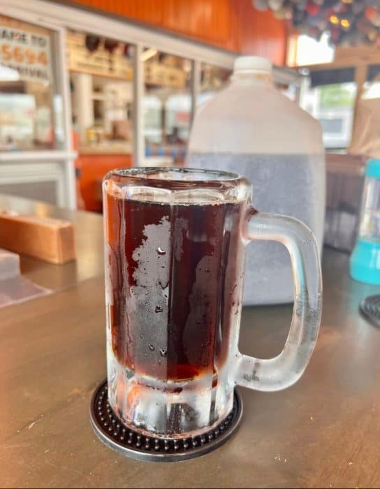 frosted mug of root beer at The Root Beer Stand