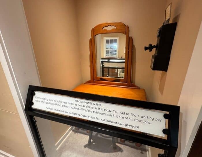 pay phone on exhibit at The Sanders Cafe and Museum