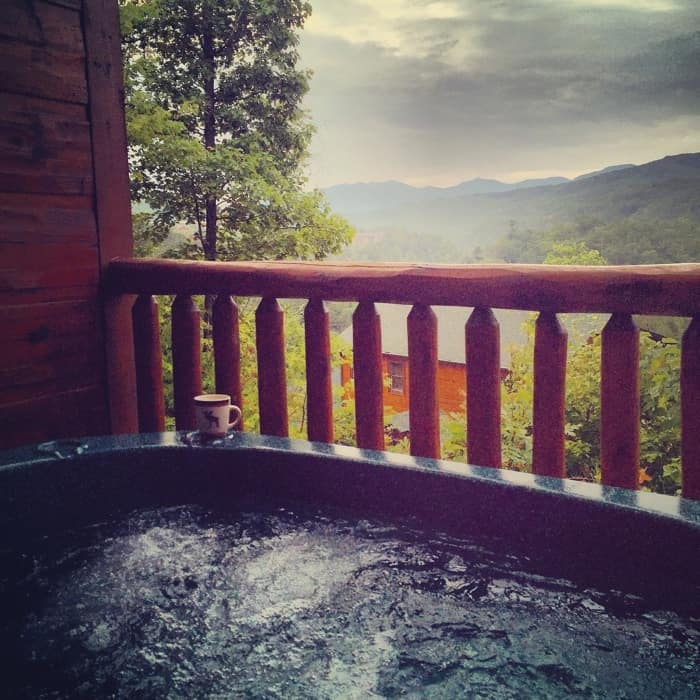 Gatlinburg Falls Resort Hot Tub View