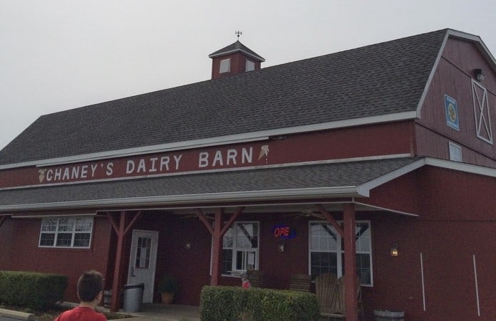 outside Chaney's Dairy Barn