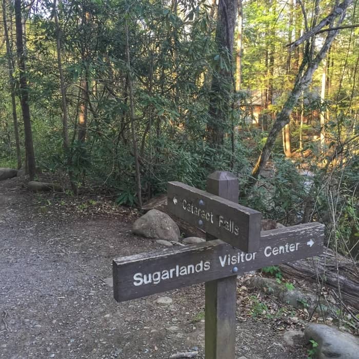 Cataract Falls Trail sign