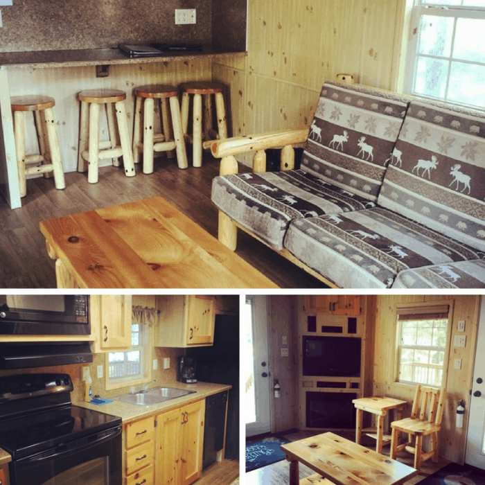 Lake Rudolph Cabin Kitchen and Living Room