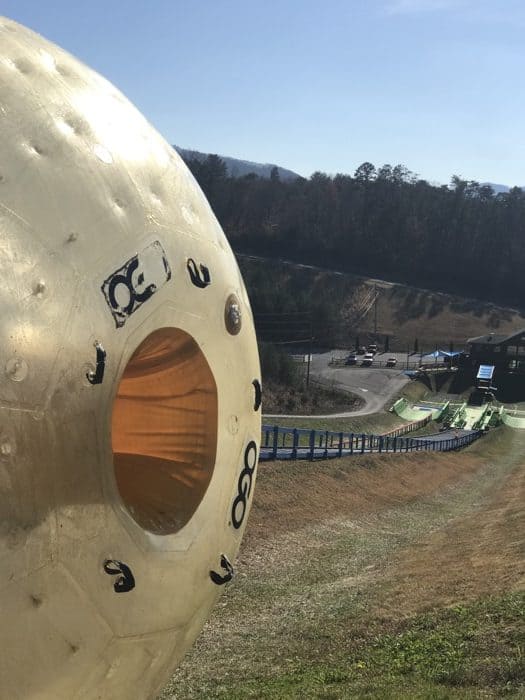 zorbing at Outdoor Gravity Park in Pigeon Forge
