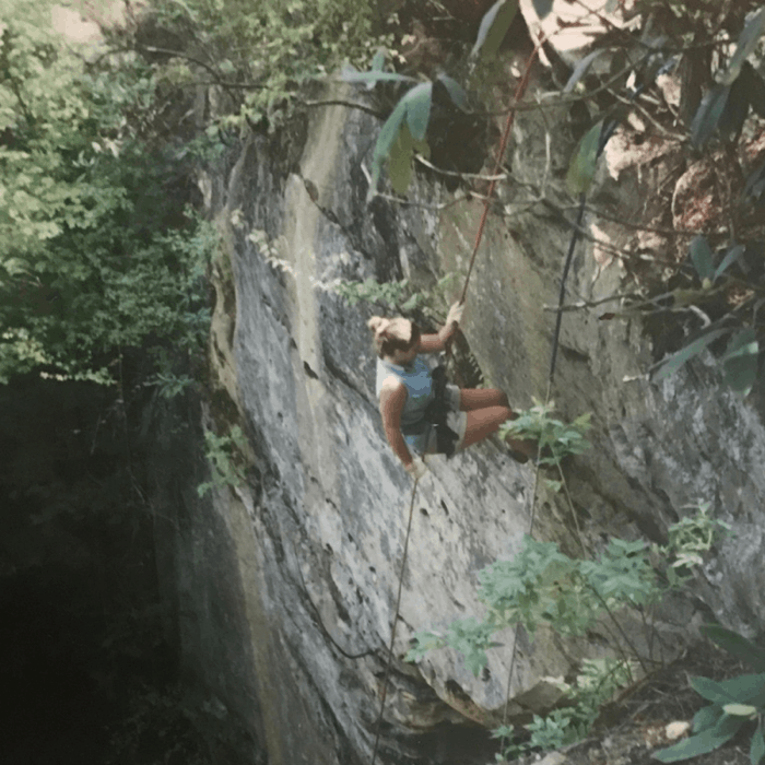 rapeling at Red River Gorge