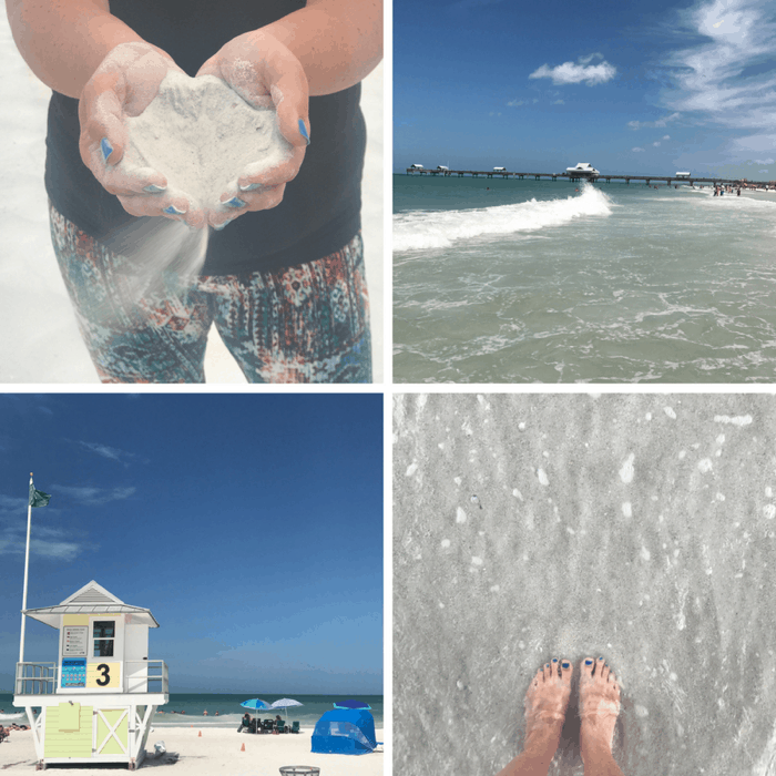 Turquoise water and white sandy beaches of Clearwater, FL