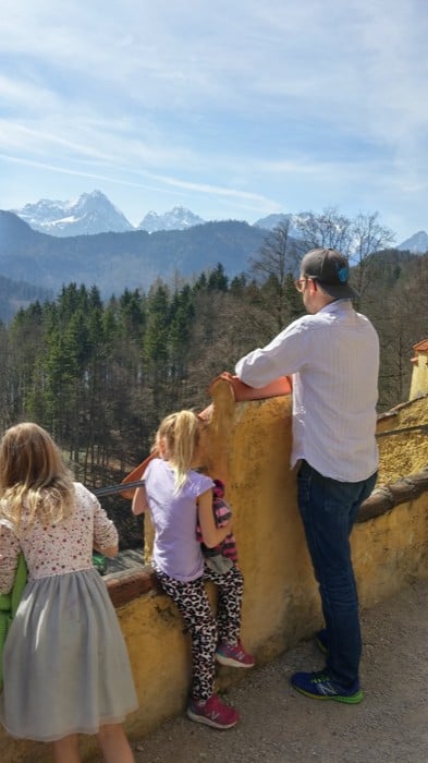 Looking at the Alps from a castle in Germany