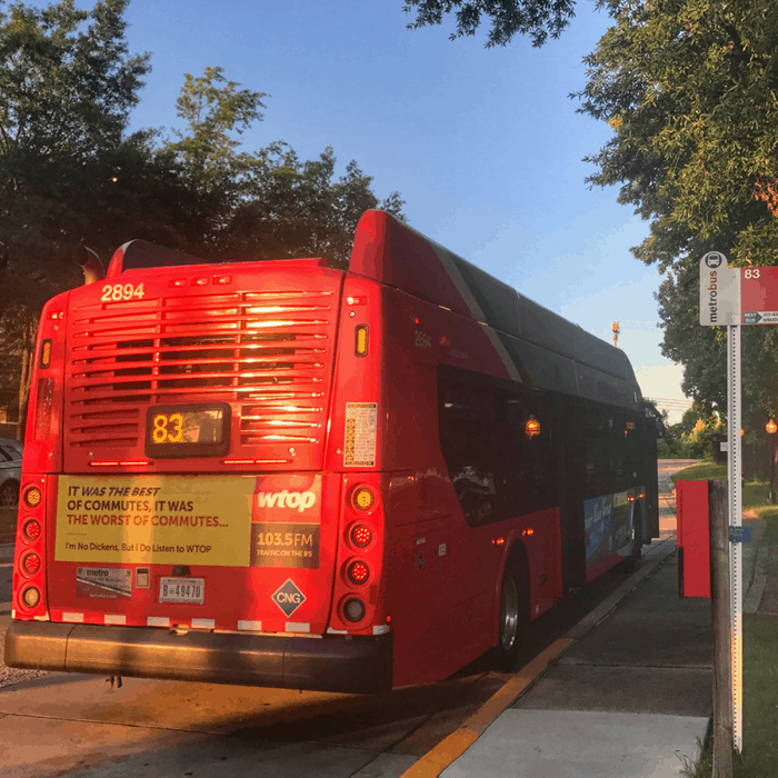 Metro bus to Washington DC