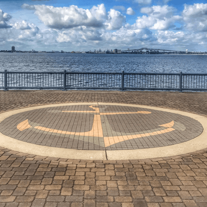 anchor symbol on pavement in Lake Charles LA