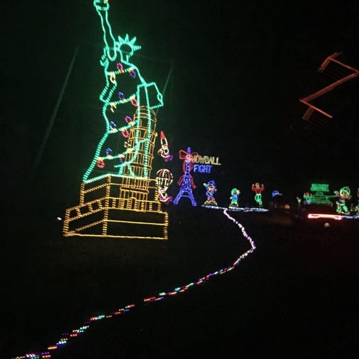 lights under Louisville drive thru display