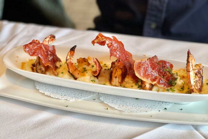 Bacon-wrapped shrimp at The Chart House at Golden Nugget