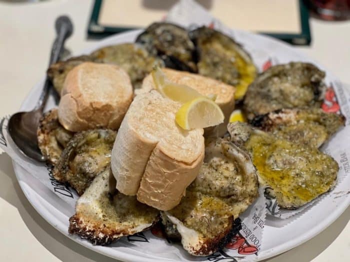 charbroiled oysters at  Drago’s  L’Auberge Casino Resort