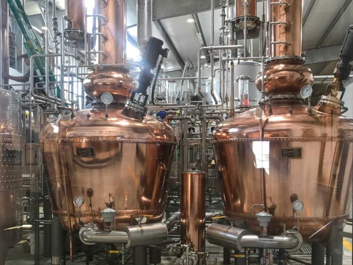 copper stills at Bayou Rum Distillery 