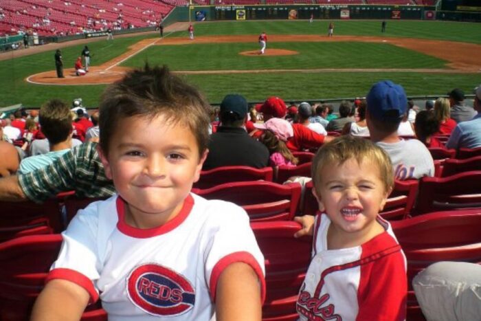kids at Great American Ballpark home of the Cincinnati Reds
