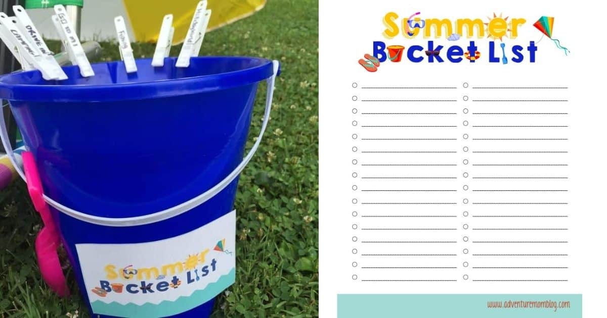 Create Your Own Summer Bucket List - Free Printables