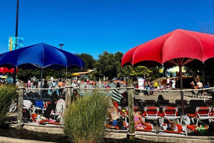 large umbrellas at Soak City Waterpark Kings Island Amusement Park