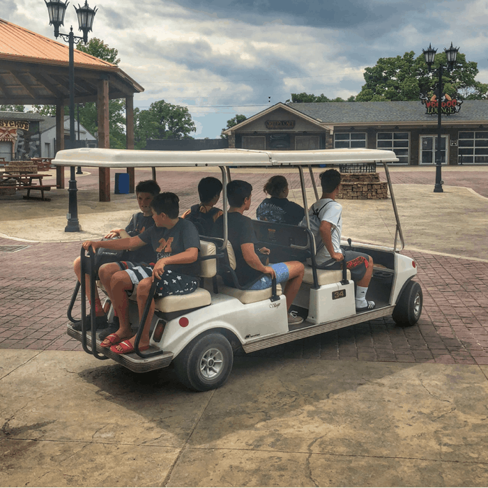 golf cart escort to aqua adventures