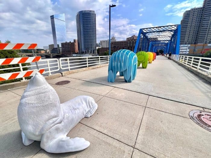 art installation on Blue Bridge for Art Prize in Grand Rapids MI