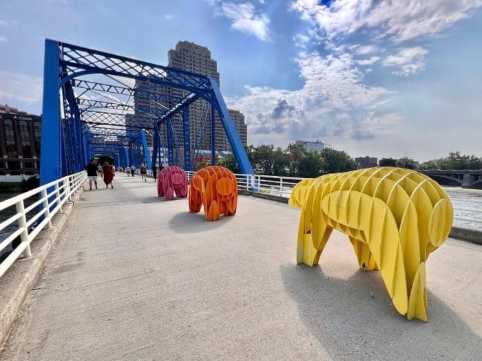art prize entry on Blue Bridge in Grand Rapids