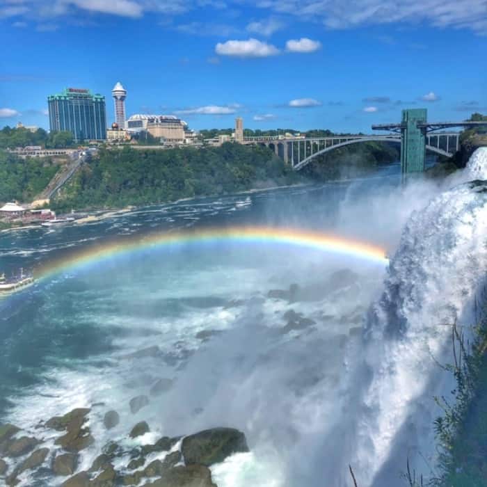 Niagara Falls with a rainbow