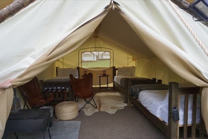  Under Canvas glamping canvas tent in the Smoky Mountains 