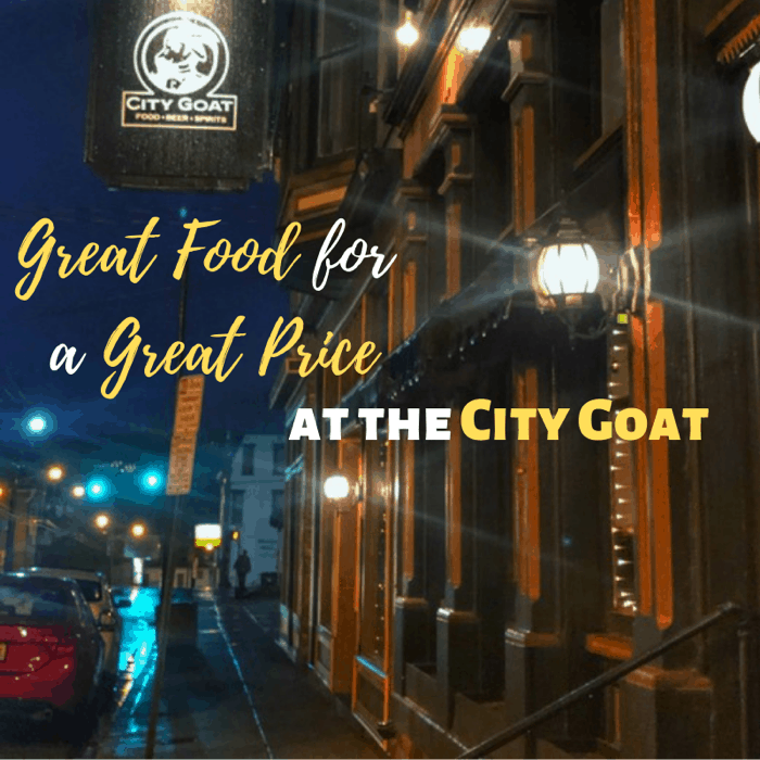 Great Food for a Great Price at The City Goat