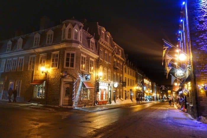 Old Quebec City at night