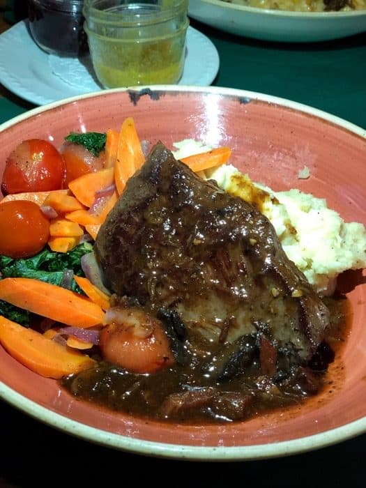 bison skirt steak at La Buche restaurant in Quebec City