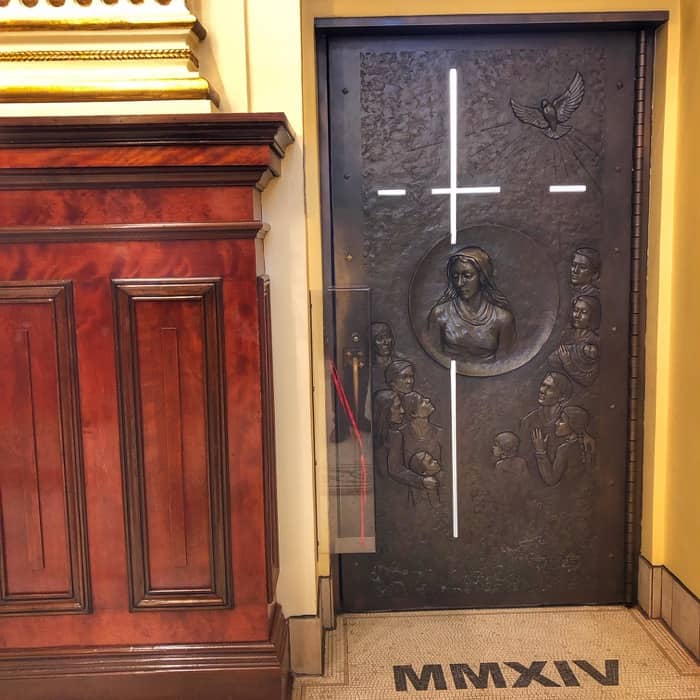 Pope designated holy door at Notre-Dame-de-Québec Basilica