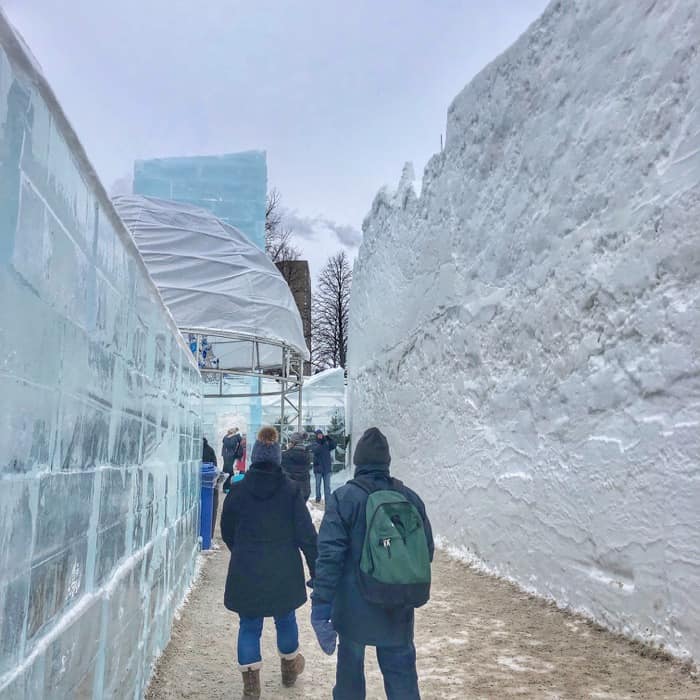 ice wall daytime winter Carnival Quebec City 