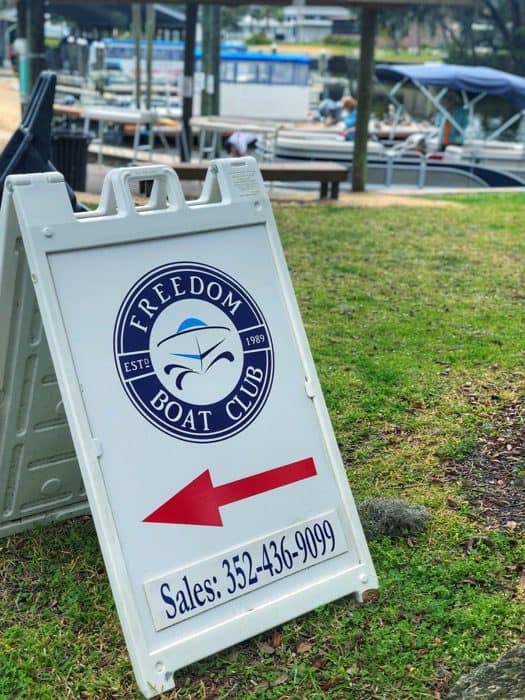 Freedom Boat Club sign