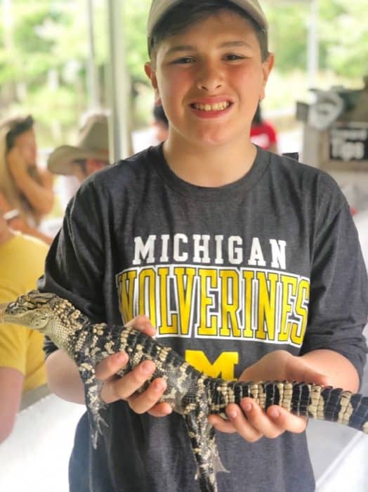 hold a baby alligator at Cajun Pride Swamp Tours