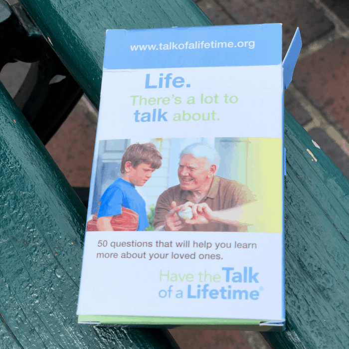 the Have the talk of a lifetime conversation cards