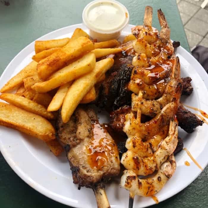 Jamaican Jerk Combo at Back Bay Ale House