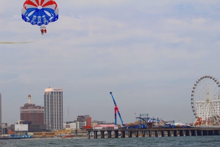 Parasail along the Atlantic City skyline