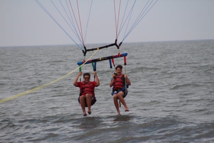 boys doing the parasail dip Atlantic City