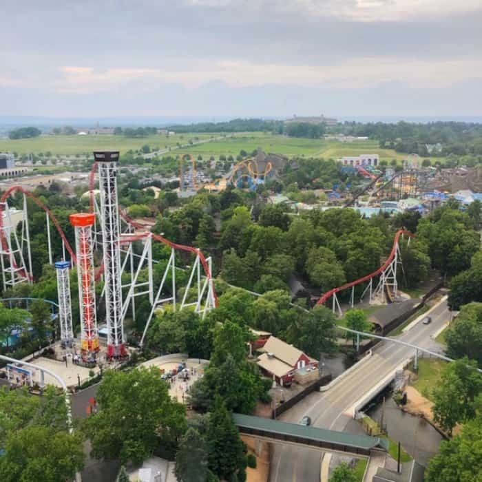 view from the kissing tower Hersheypark